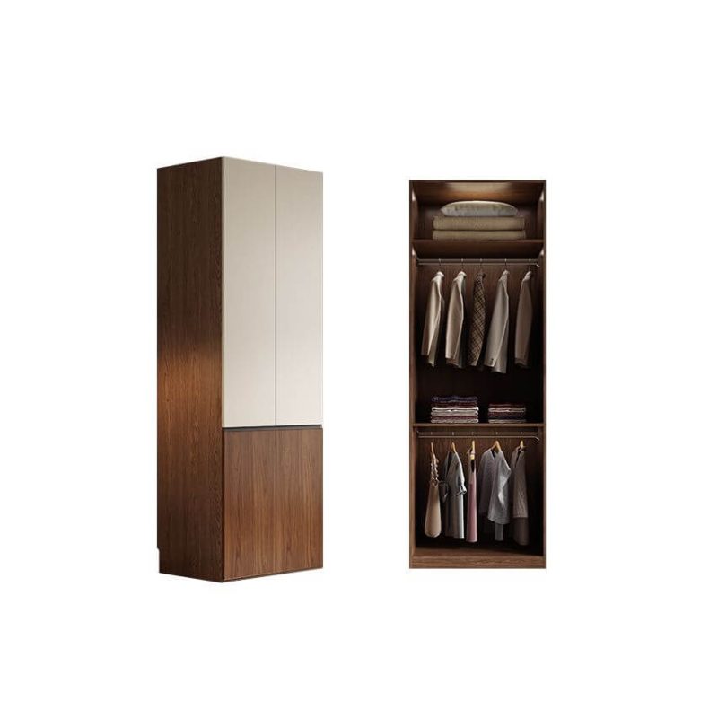 "Multi-Color Casual Wood Wardrobe Closet with Soft Close Door, Interior Shelves, and Hanging Rod, 31.5"L x 23.5"W x 94.5"H"