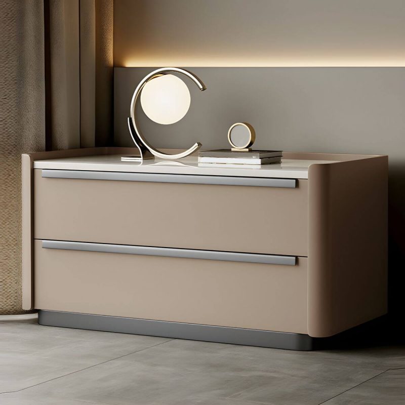 "Modern Wood Nightstand with Drawer Storage, Light Wood Tone & Small Size - Light Coffee 1 Piece 20"L x 16"W x 20"H"
