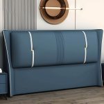 "Luxury Upholstered Wingback Headboard with Modern Wood Legs and Standard height - Light Gray-White 71""