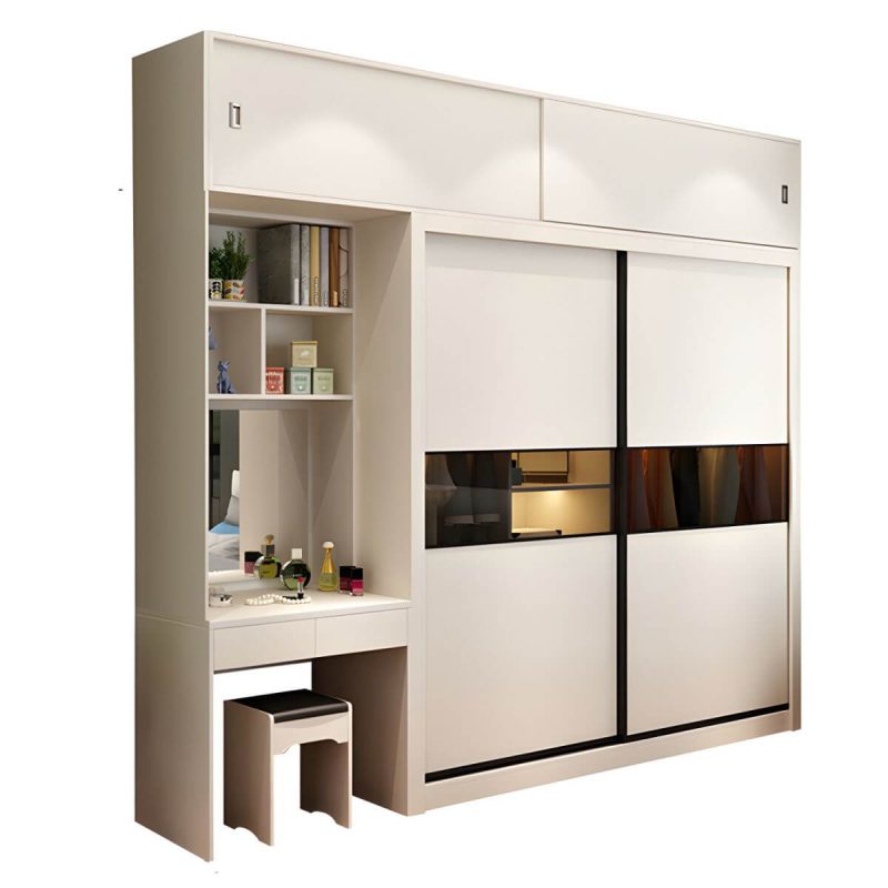"Contemporary Home Engineered Wood Wardrobe Freestanding Wardrobe Closet - Wardrobe&Dressing Table&Top Cabinet 47"L x 24"W x 79"H"