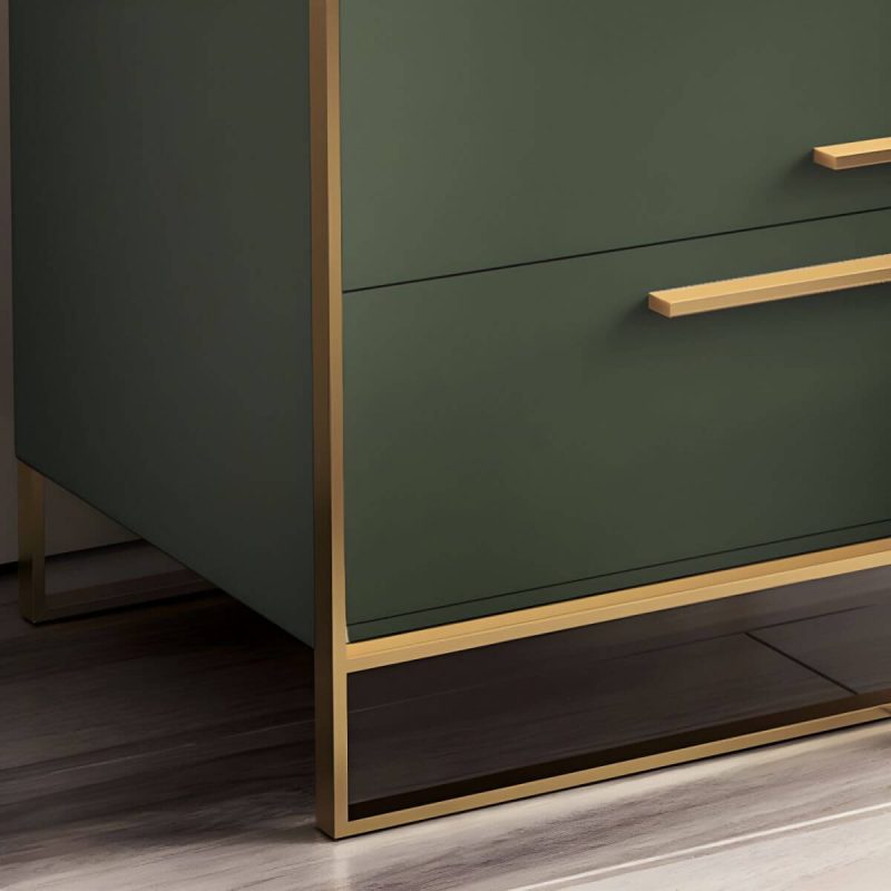 "Luxurious Metal Make-up Vanity 4 Solid Wood Drawers Dressing Table - Makeup Vanity 39.4"L x 15.7"W x 29.5"H Green"
